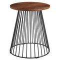 Modway EEI-6831-WAL Valeo Round Wood and Metal Side Table Walnut