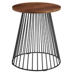 Modway EEI-6831-WAL Valeo Round Wood and Metal Side Table Walnut