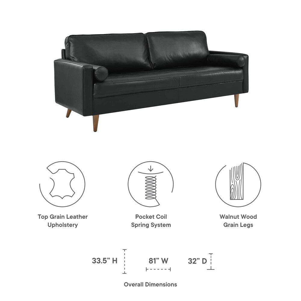 EEI-4634-BLK Valour 81" Leather Sofa by Modway