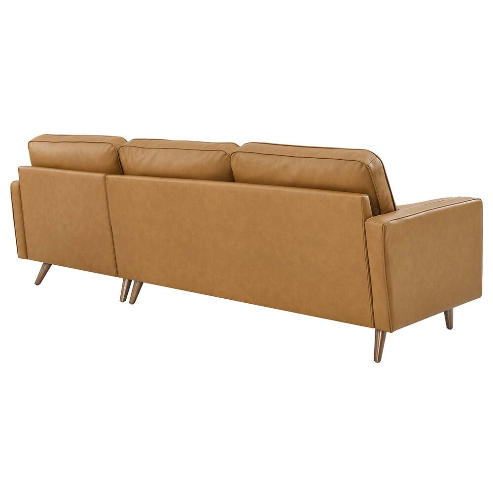 EEI-5873-TAN Valour 98" Leather Sectional Sofa by Modway