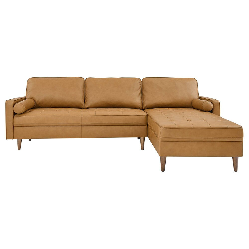 EEI-5873-TAN Valour 98" Leather Sectional Sofa by Modway