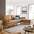 EEI-5873-TAN Valour 98" Leather Sectional Sofa by Modway