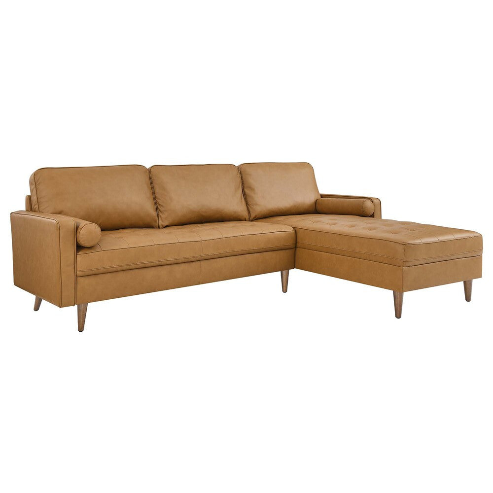 EEI-5873-TAN Valour 98" Leather Sectional Sofa by Modway