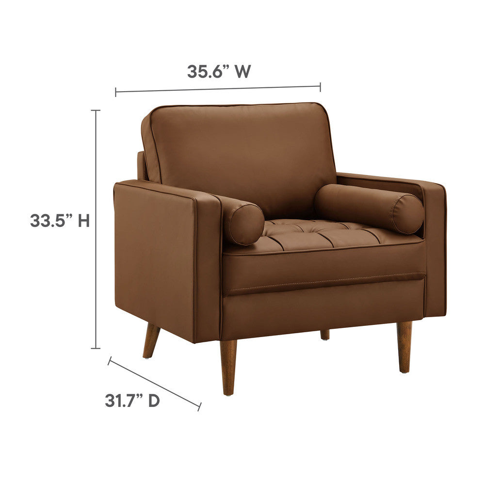 Modway Valour Tufted Vegan Leather Accent Armchair by Modway-EEI-6971