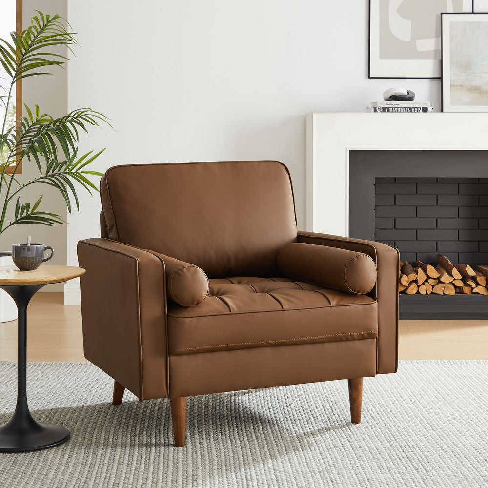 Modway Valour Tufted Vegan Leather Accent Armchair by Modway-EEI-6971