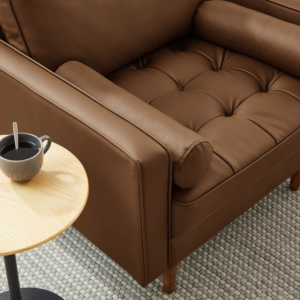Modway Valour Tufted Vegan Leather Accent Armchair by Modway-EEI-6971