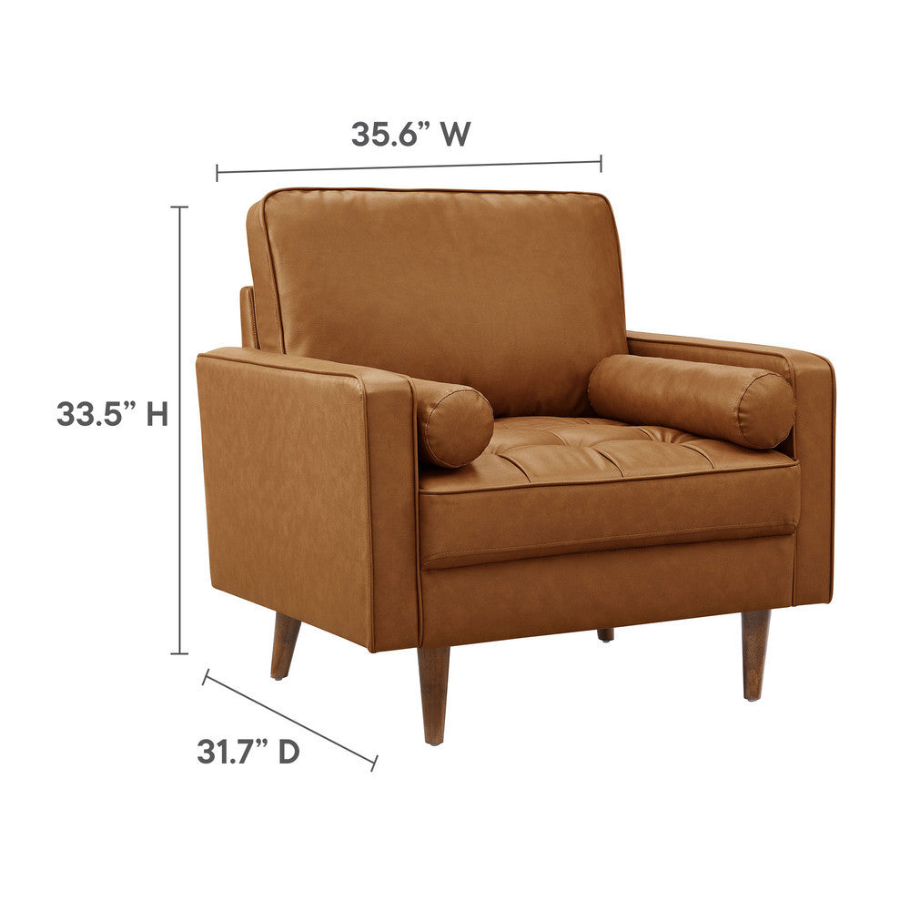 Modway Valour Tufted Vegan Leather Accent Armchair by Modway-EEI-6971