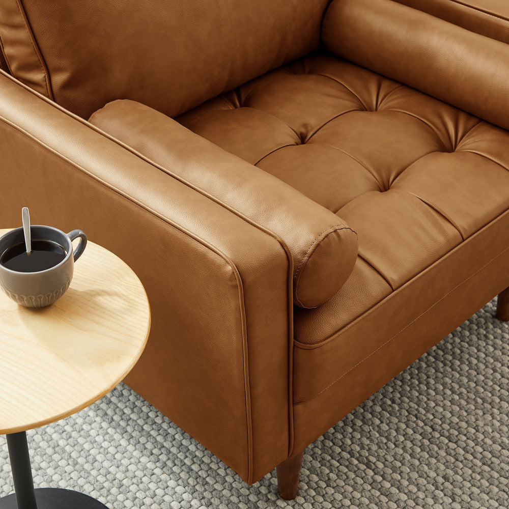 Modway Valour Tufted Vegan Leather Accent Armchair by Modway-EEI-6971