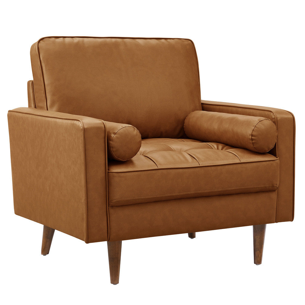 Modway Valour Tufted Vegan Leather Accent Armchair by Modway-EEI-6971