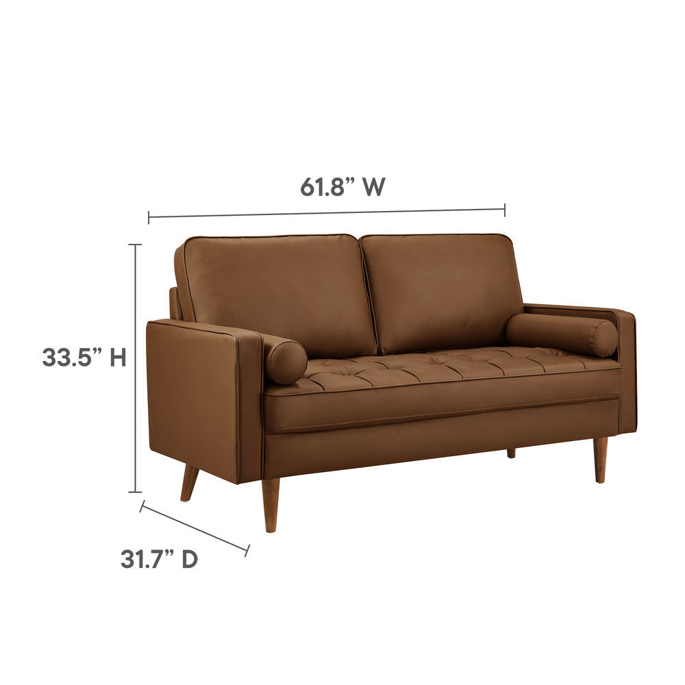 Modway Valour Tufted Vegan Leather Loveseat by Modway-EEI-6972