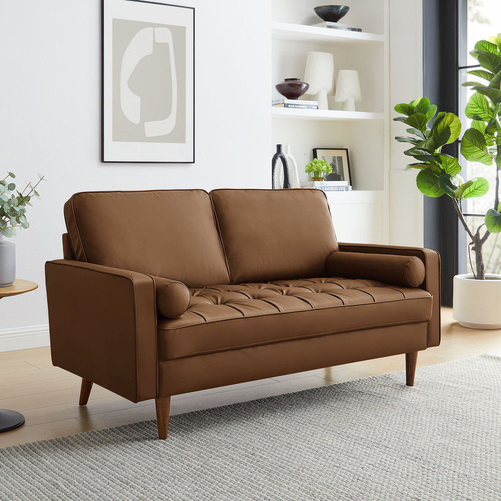 Modway Valour Tufted Vegan Leather Loveseat by Modway-EEI-6972