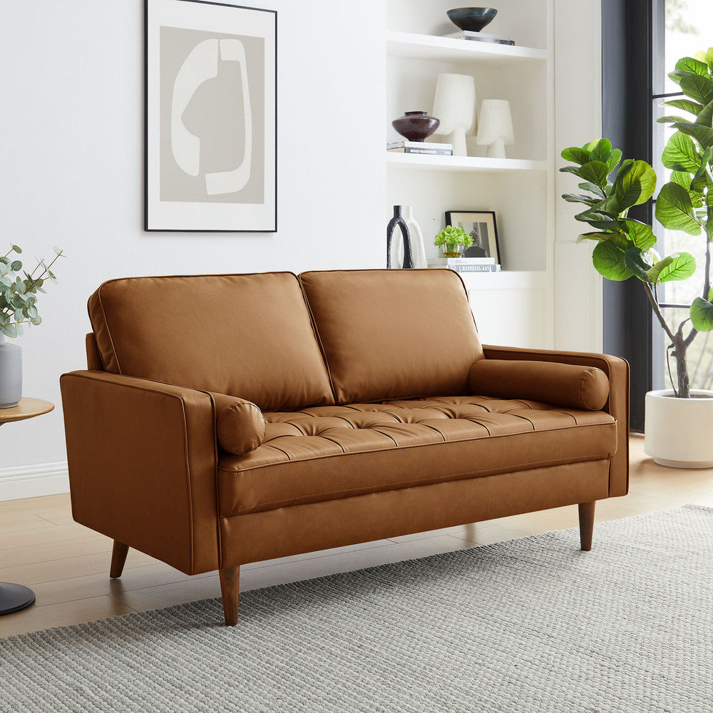 Modway Valour Tufted Vegan Leather Loveseat by Modway-EEI-6972