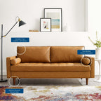 EEI-3765-TAN Valour Tufted Vegan Leather Sofa by Modway