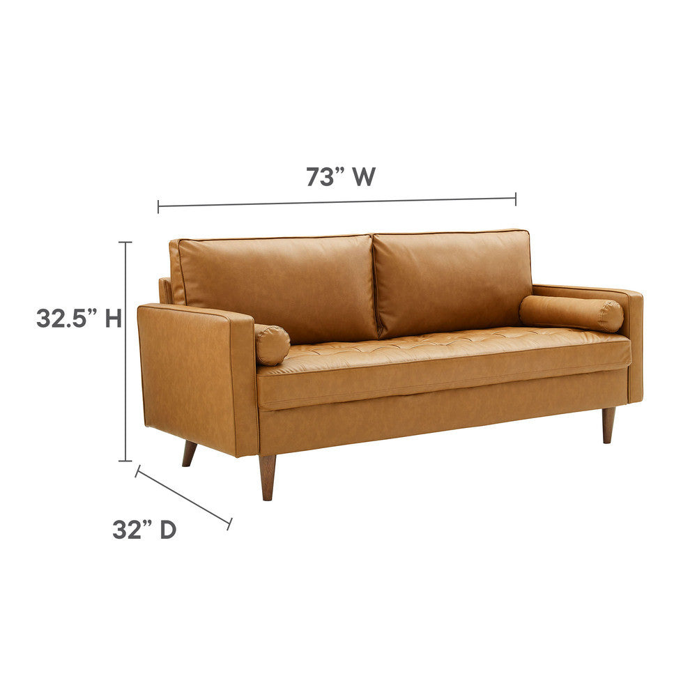 EEI-3765-TAN Valour Tufted Vegan Leather Sofa by Modway