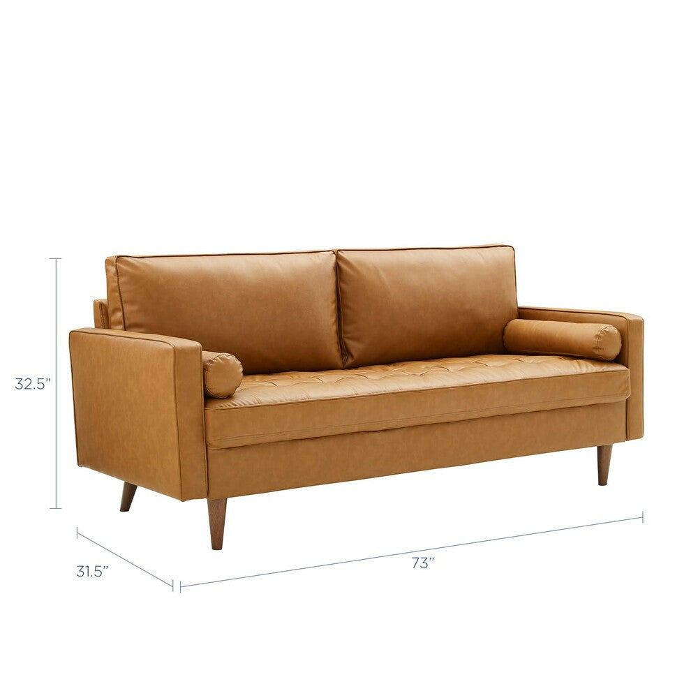 EEI-3765-TAN Valour Tufted Vegan Leather Sofa by Modway