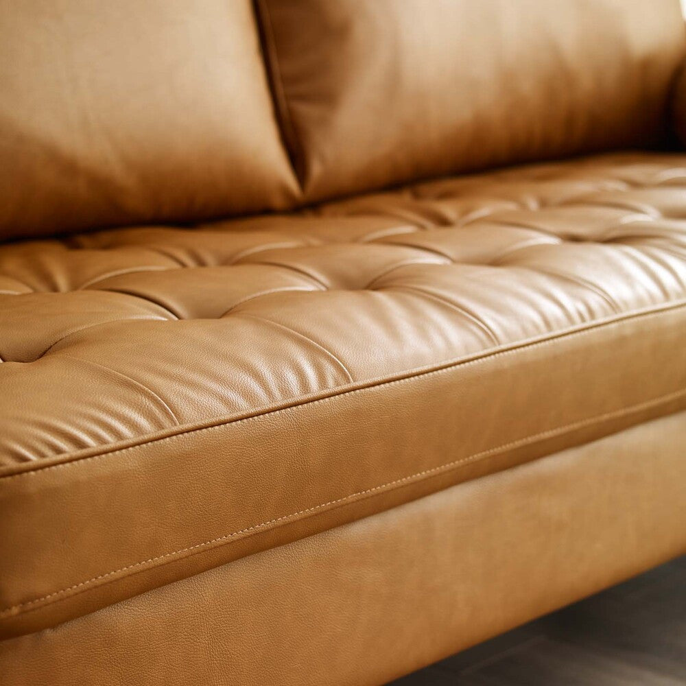 EEI-3765-TAN Valour Tufted Vegan Leather Sofa by Modway