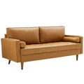 Modway EEI-3765-TAN Valour Tufted Vegan Leather Sofa Tan