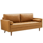 Modway EEI-3765-TAN Valour Tufted Vegan Leather Sofa Tan
