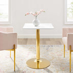 EEI-4545-GLD-WHI Verne 24" Square Dining Table by Modway