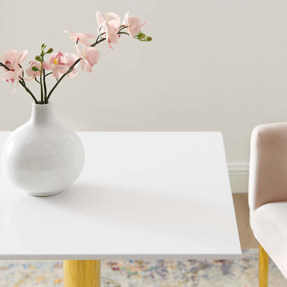 EEI-4545-GLD-WHI Verne 24" Square Dining Table by Modway
