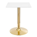 Modway EEI-4545-GLD-WHI Verne 24" Square Dining Table Gold White