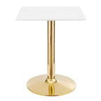 Modway EEI-4545-GLD-WHI Verne 24" Square Dining Table Gold White
