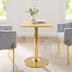 EEI-4741-GLD-NAT Verne 24" Square Dining Table by Modway