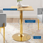 EEI-4741-GLD-NAT Verne 24" Square Dining Table by Modway