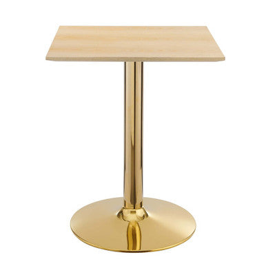 Modway EEI-4741-GLD-NAT Verne 24" Square Dining Table Gold Natural