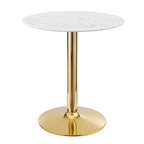 EEI-4548-GLD-WHI Verne 28" Artificial Marble Dining Table by Modway