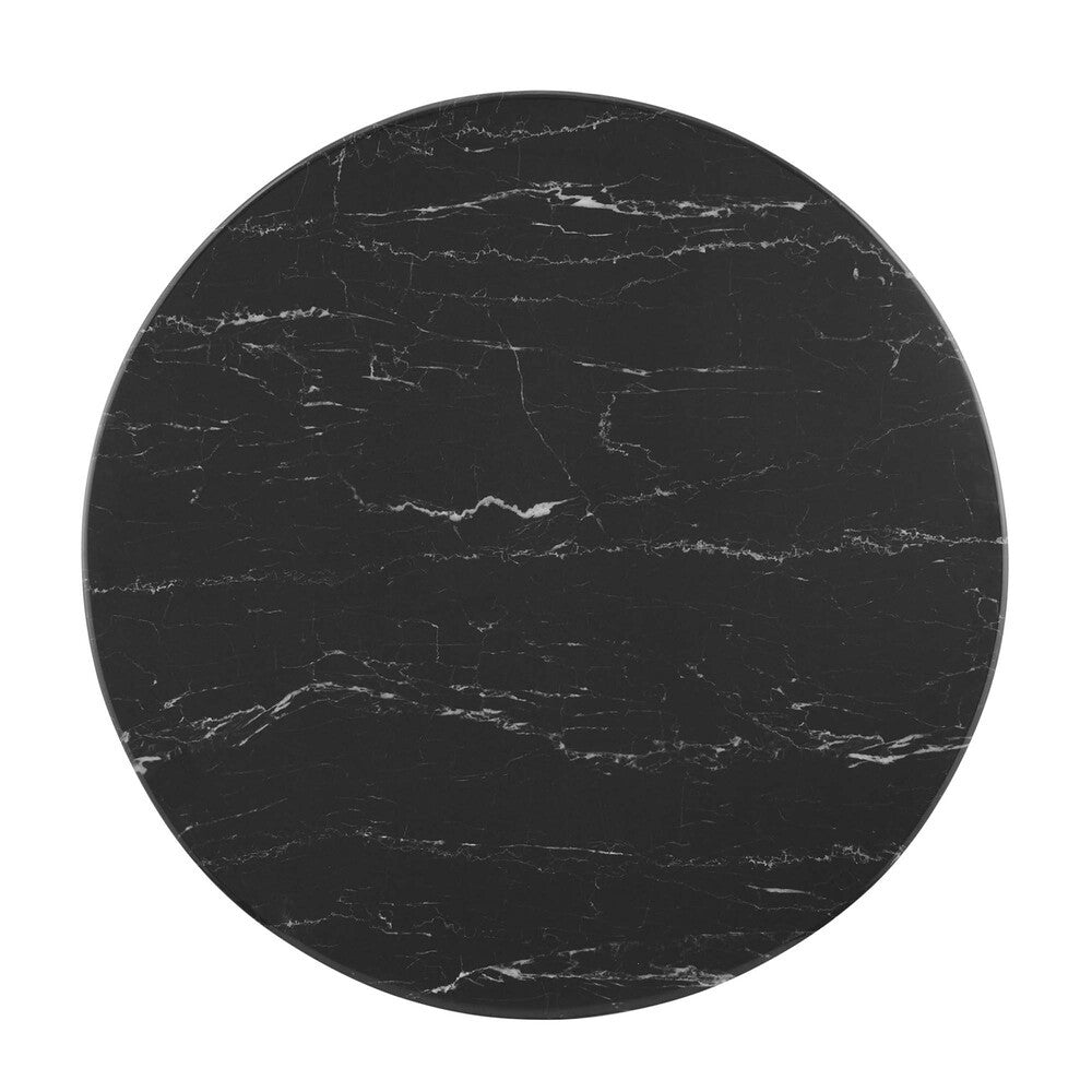 EEI-4746-GLD-BLK Verne 28" Artificial Marble Dining Table by Modway