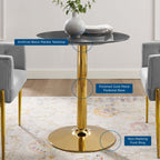 EEI-4746-GLD-BLK Verne 28" Artificial Marble Dining Table by Modway