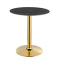 Modway EEI-4746-GLD-BLK Verne 28" Artificial Marble Dining Table Gold Black