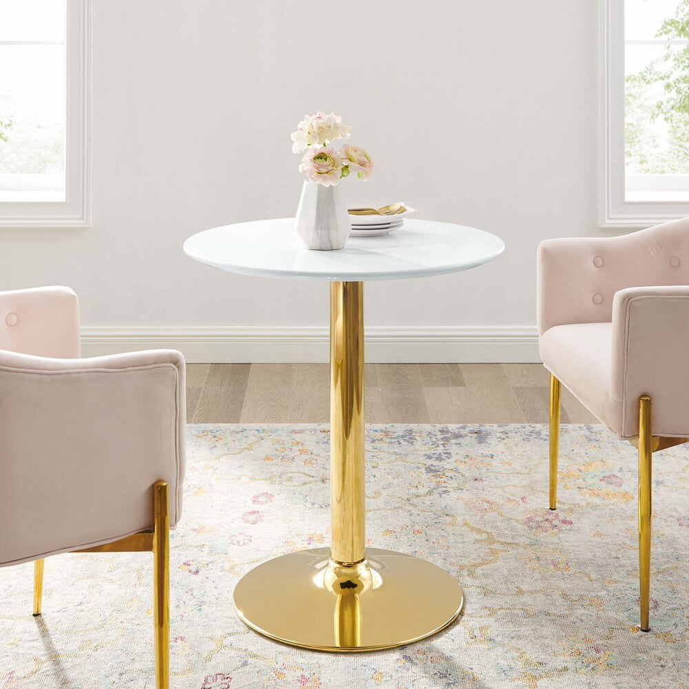 EEI-4543-GLD-WHI Verne 28" Dining Table by Modway