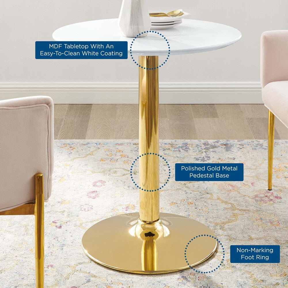 EEI-4543-GLD-WHI Verne 28" Dining Table by Modway