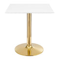 Modway EEI-4546-GLD-WHI Verne 28" Square Dining Table Gold White