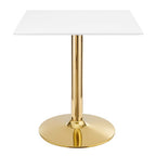 Modway EEI-4546-GLD-WHI Verne 28" Square Dining Table Gold White