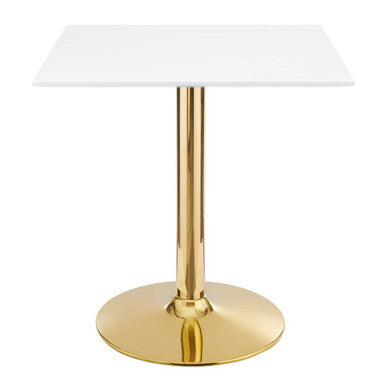 Modway EEI-4546-GLD-WHI Verne 28" Square Dining Table Gold White