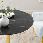 EEI-4747-GLD-BLK Verne 35" Artificial Marble Dining Table by Modway