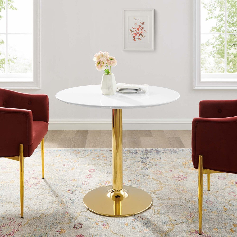 EEI-4544-GLD-WHI Verne 35" Dining Table by Modway