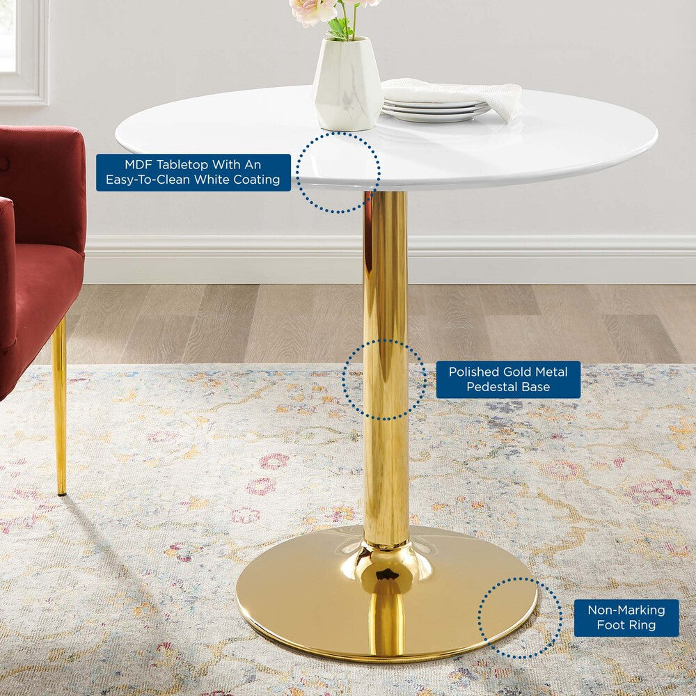 EEI-4544-GLD-WHI Verne 35" Dining Table by Modway