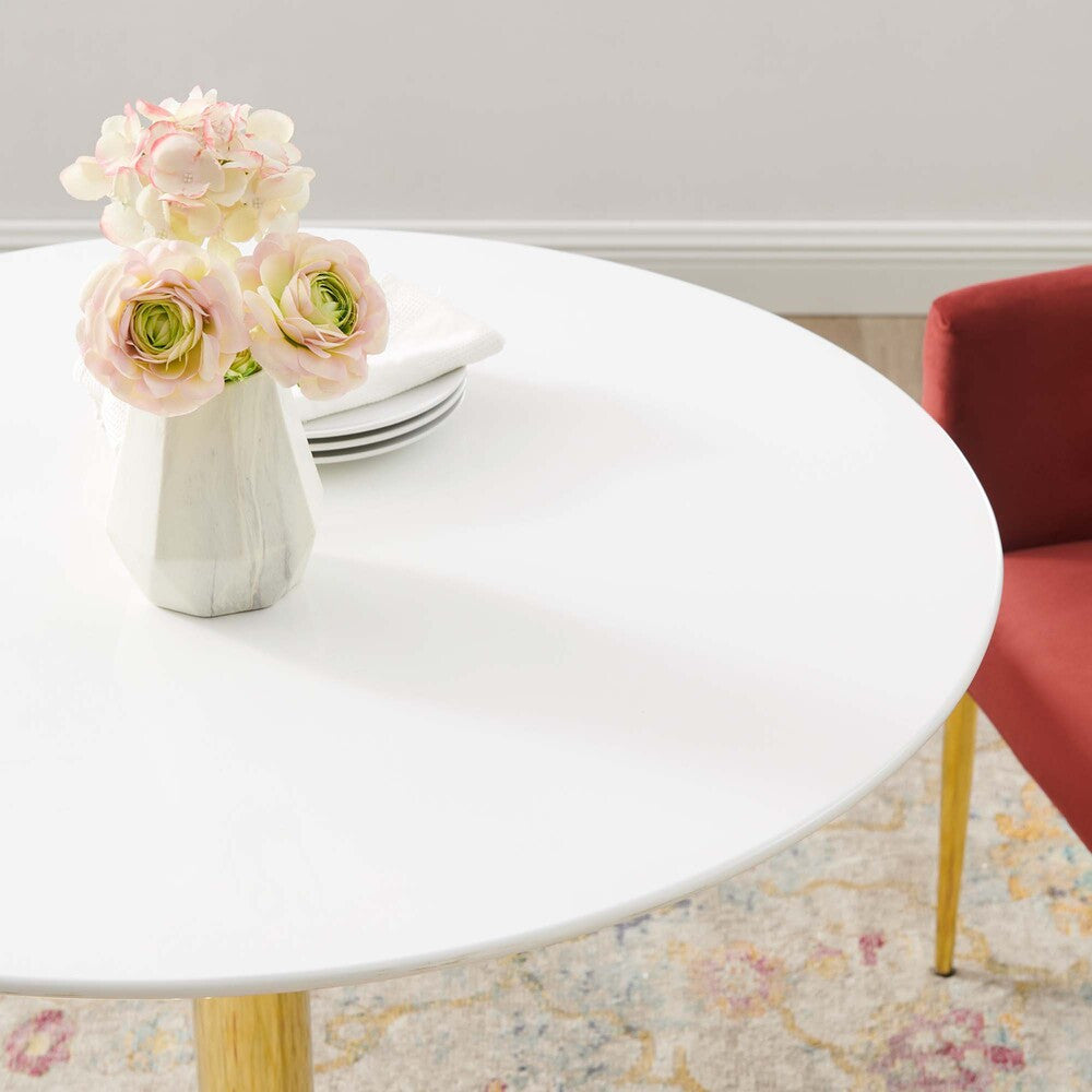 EEI-4544-GLD-WHI Verne 35" Dining Table by Modway