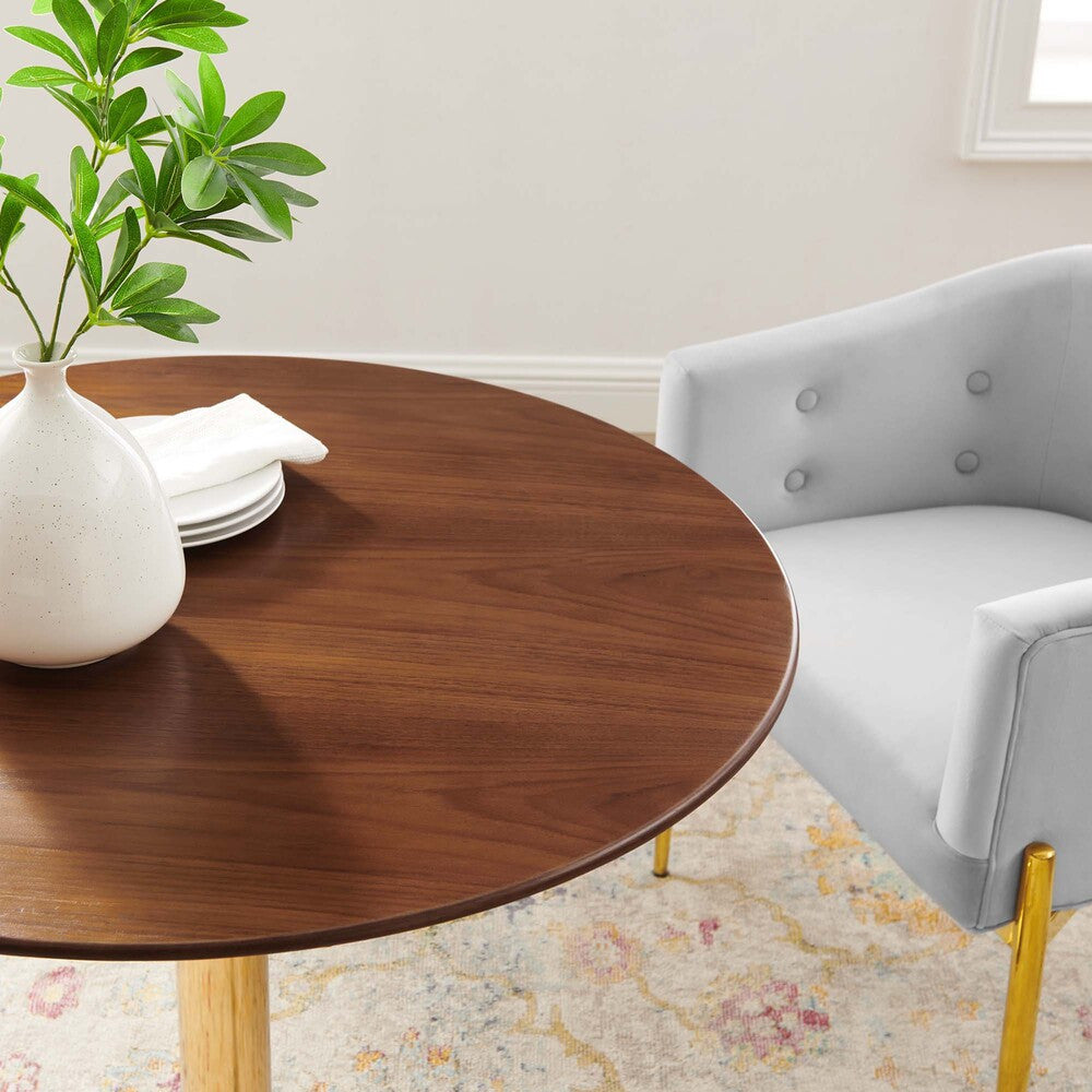 EEI-4550-GLD-WAL Verne 35" Dining Table by Modway