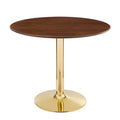 Modway EEI-4550-GLD-WAL Verne 35" Dining Table Gold Walnut