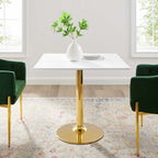 EEI-4547-GLD-WHI Verne 35" Square Dining Table by Modway