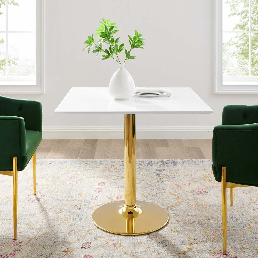 EEI-4547-GLD-WHI Verne 35" Square Dining Table by Modway