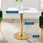 EEI-4547-GLD-WHI Verne 35" Square Dining Table by Modway