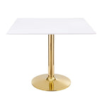 EEI-4547-GLD-WHI Verne 35" Square Dining Table by Modway