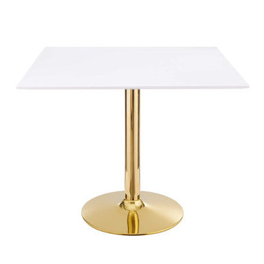 Modway EEI-4547-GLD-WHI Verne 35" Square Dining Table Gold White