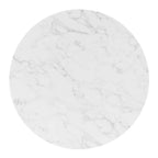 EEI-4749-GLD-WHI Verne 40" Artificial Marble Dining Table by Modway